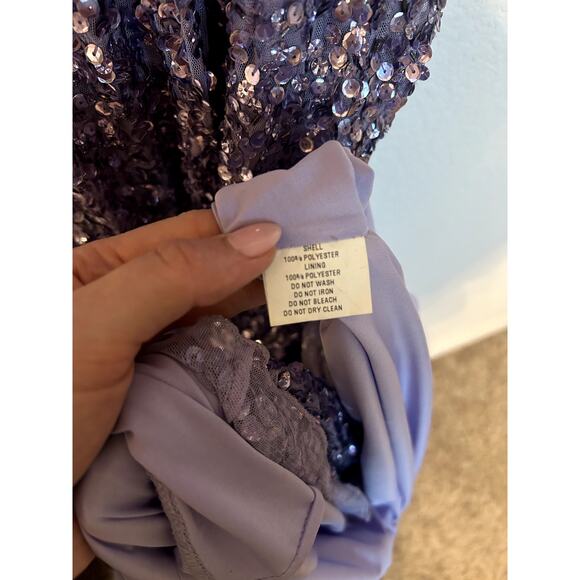 Sherri Hill 53447 Long Sleeve Sequin Prom/Pageant Dress- Lilac - Picture 8 of 10